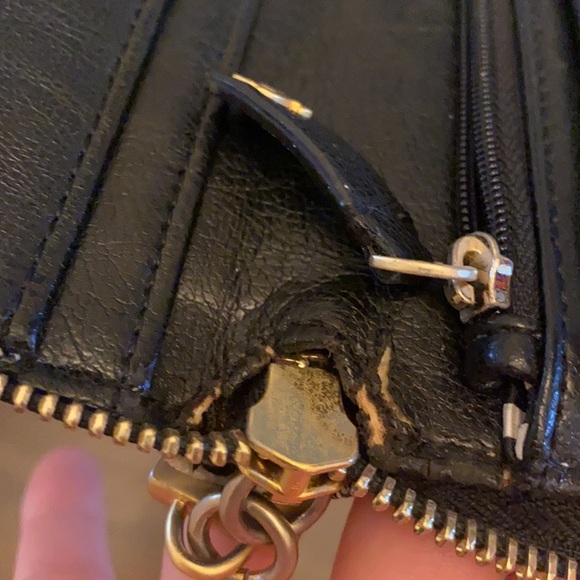 Y2K L.A.M.B. Zebra Black and White LEATHER Stripe Long Wallet LARGE - Picture 12 of 16